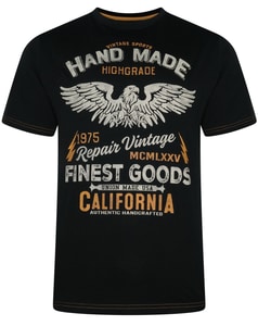 KAM California Finest Goods Print T-Shirt Schwarz